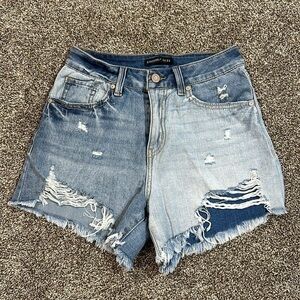 Sincerely Jules cut off two tone denim jean cut off shorts 0/24